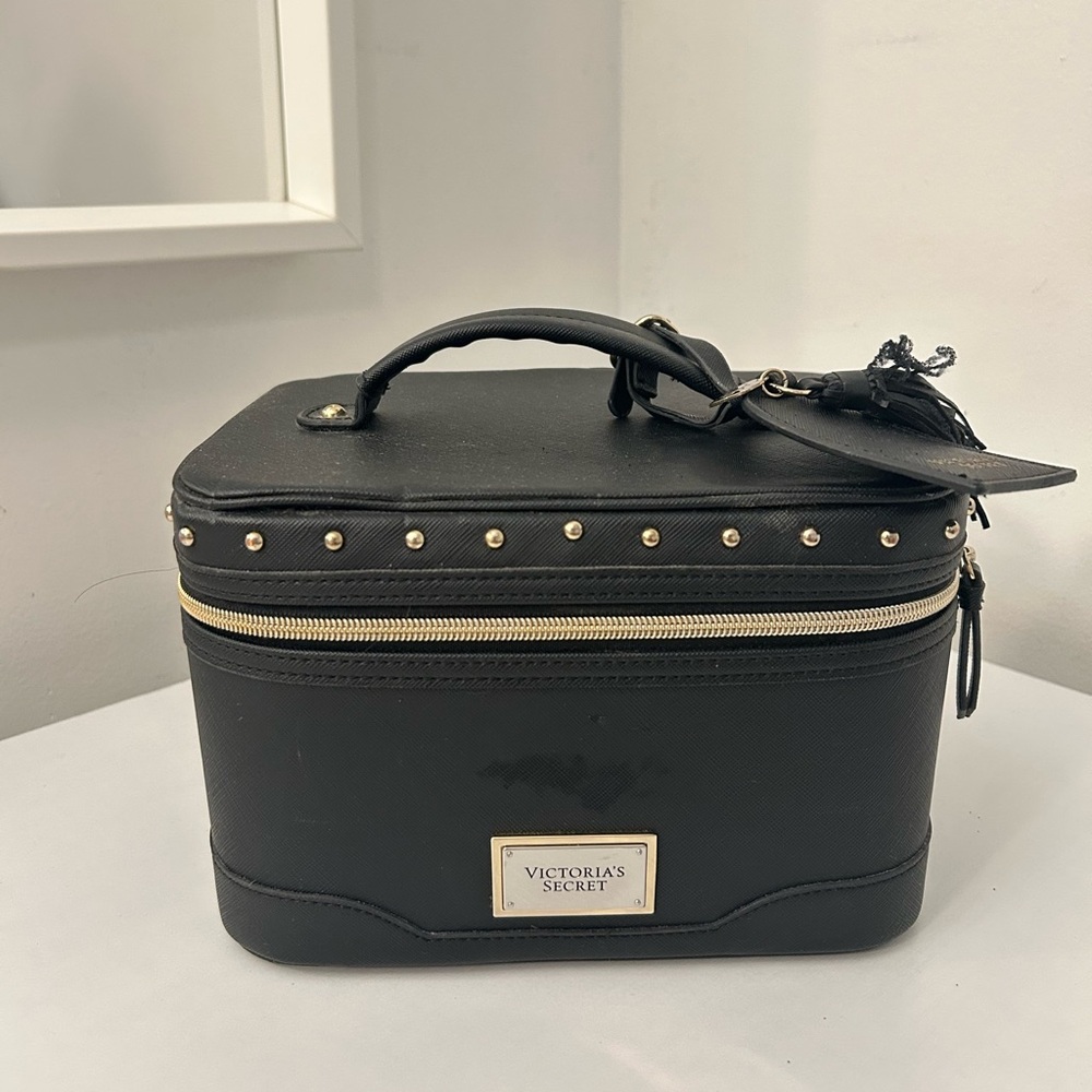 Victoria's Secret Black Studded Cosmetic Case